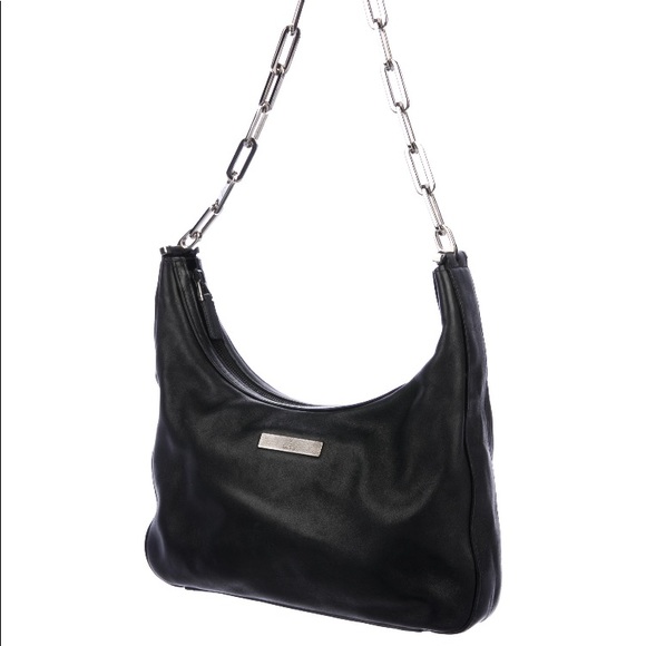 Vintage Authentic Gucci Handbag Silver Chain Strap - Picture 6 of 8